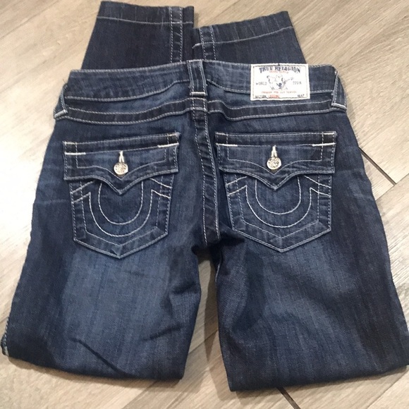 True Religion “Jeggings” Medium Wash Flap Pocket Ankle Stretch Jeans size 25 - Picture 3 of 14